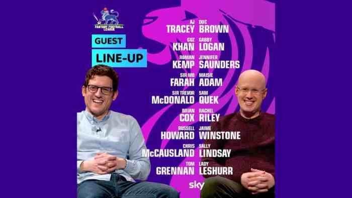 Full Line Up For Fantasy Football League