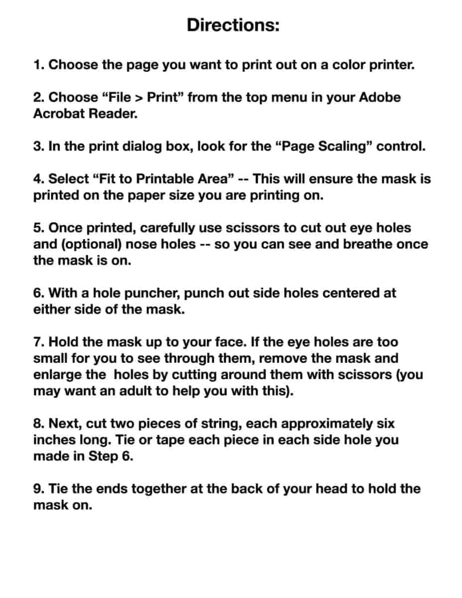 Episode III Mask Print-Outs