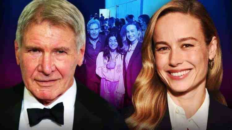 Brie Larson Looks Adorable Meeting Harrison Ford