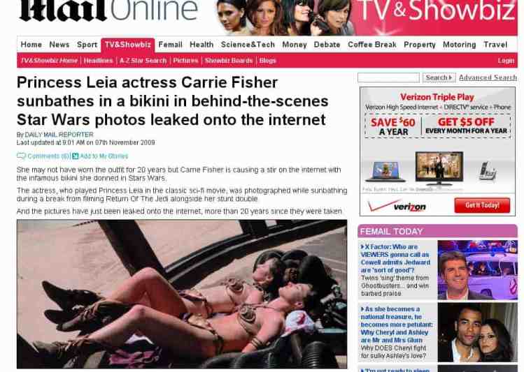 About That Princess Leia Sunbathing Photo