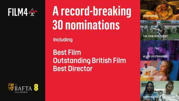 Film4 Receives 30 Nominations at the 2024 EE BAFTA's