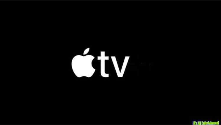 Apple TV+ streaming service logo on black background, focus on digital entertainment and exclusive original content.